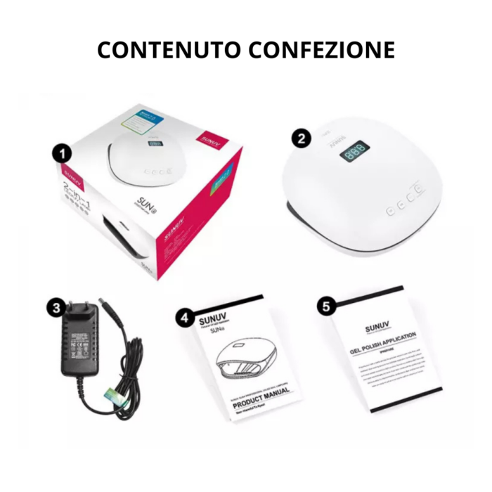 Lampada LED per Unghie UV 48W Asciugatrice per Gel, Manicure, Semipermanente con Timer, Display LCD, Sensore, Fornetto