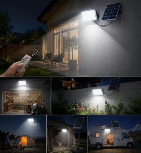 Faro LED 5000W Slim a Ricarica Solare | Pannello Crepuscolare, Luce Bianca IP66 Faro LED 5000W Slim a Ricarica Solare | Pannello Crepuscolare, Luce Bianca IP66