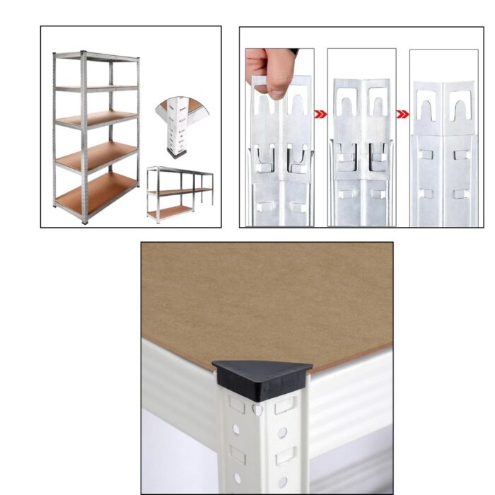 Scaffale 5 Ripiani x 175Kg per Carichi Pesanti | Scaffalatura in Metallo e Legno 180x90x40cm