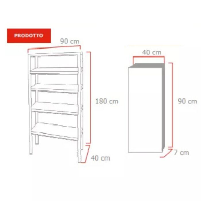 Scaffale 5 Ripiani x 175Kg per Carichi Pesanti | Scaffalatura in Metallo e Legno 180x90x40cm
