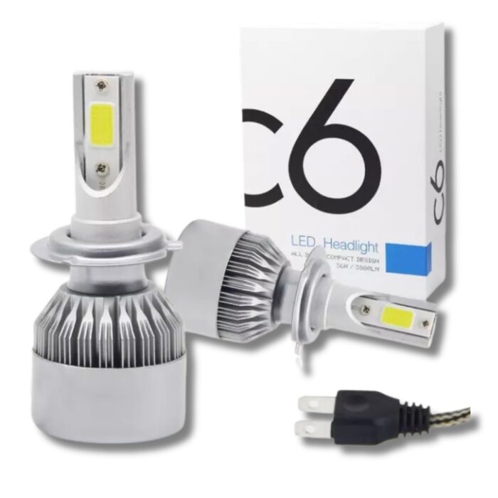 Coppia Lampadine LED H8/H9/H11 C6 per Auto, Moto | Faretti Luce Bianca 6000K 3800LM