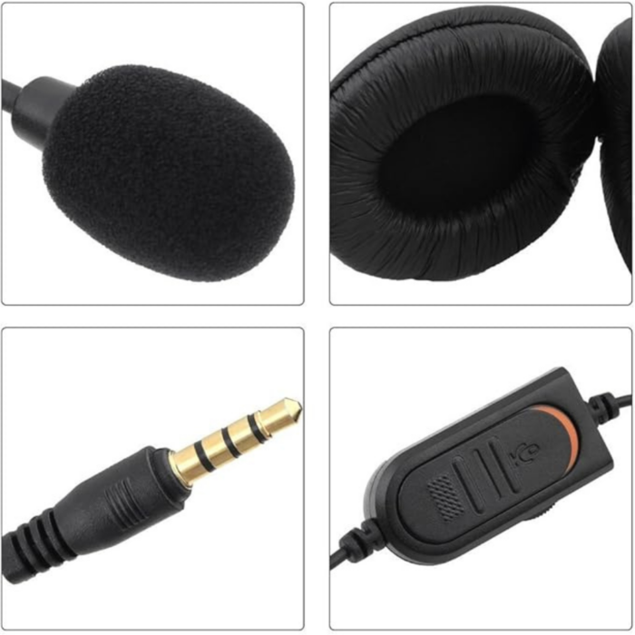 Cuffie da Gioco con Microfono 3.5mm per PS4 e PC | Auricolari Cablati con Audio Stereo