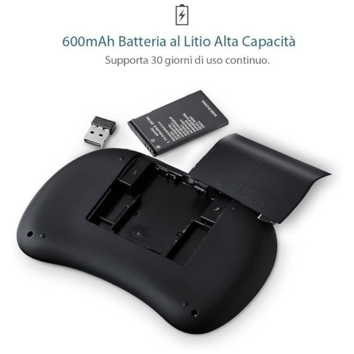 Tastiera Wireless Retroilluminata con Touchpad e Mouse | Ricaricabile 2.4GHz per Smart TV e PC