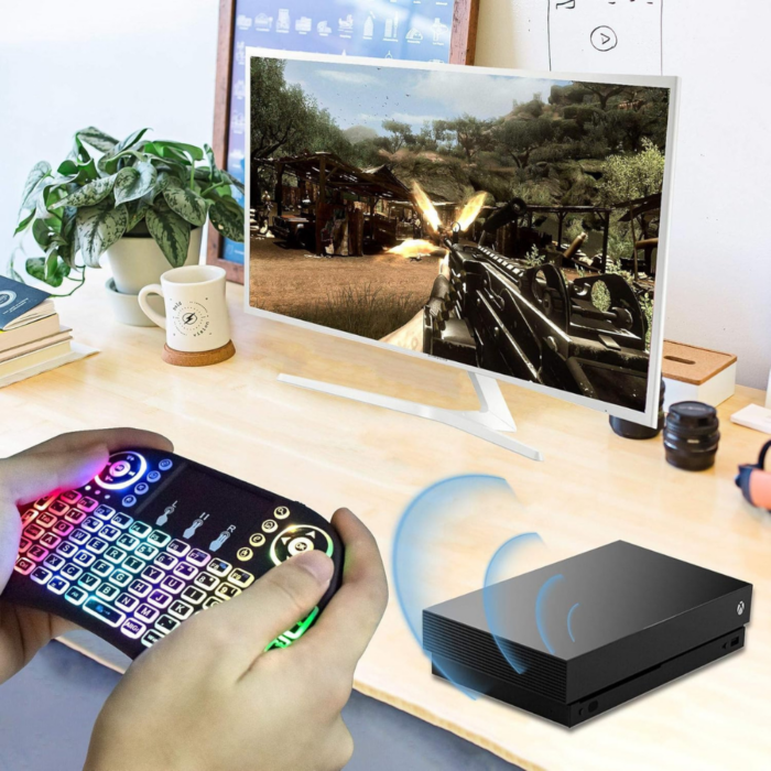 Tastiera Wireless Retroilluminata con Touchpad e Mouse | Ricaricabile 2.4GHz per Smart TV e PC