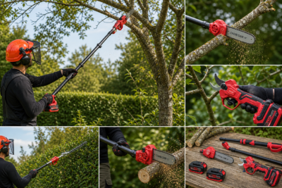 Kit Potatura Estensibile 4m 21V Brushless con Motosega e Forbice Kit Potatura Estensibile 4m 21V Brushless con Motosega e Forbice