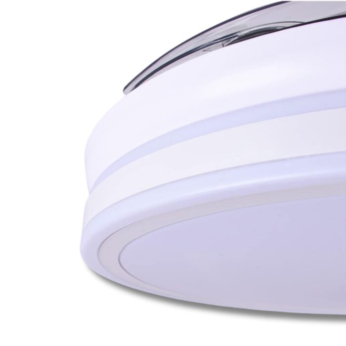 Lampadario con Ventilatore LED 120W, Pale Retrattili 3 Velocità e 3 Tonalità di Luce