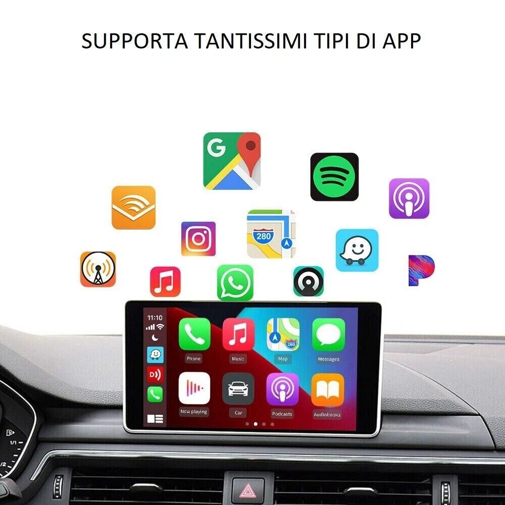 Adattatore Wireless CarPlay Mini - Trasforma La Tua Auto (dal 2016) In Wireless, Plug & Play, Con Cavo USB/USB-C, Compatibile IOS 10+