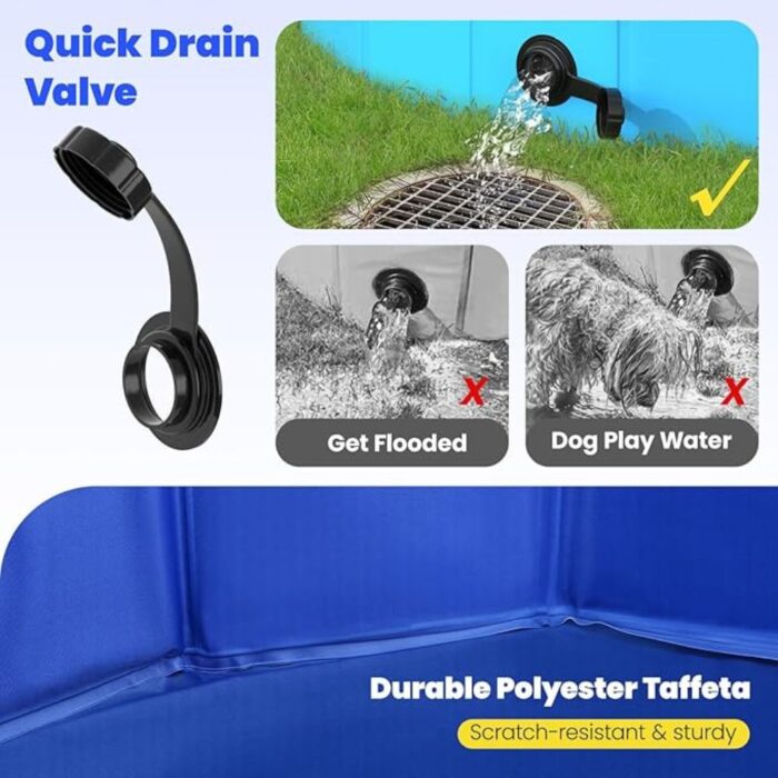 Piscina per Cani Ø160cm Antiscivolo Pieghevole Resistente e Facile da Riempire