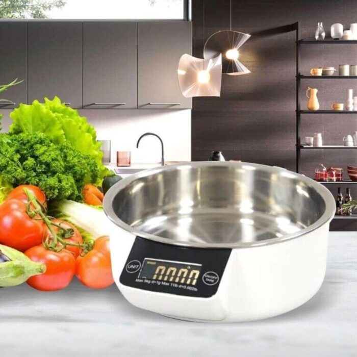 Bilancia Cucina Digitale 5Kg Display LCD Alta Precisione con Ciotola