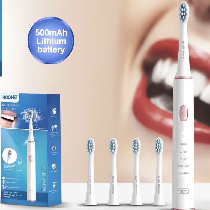 Spazzolino Elettrico Sonico Ricaricabile 5 Modalità Pulizia Denti USB