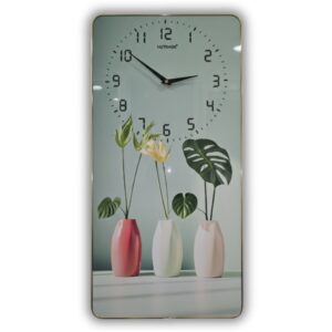 Orologio da Parete Decorativo Rettangolare | Design Vasi e Piante, Quadrante Analogico Orologio da parete decorativo rettangolare con design vasi e piante. Movimento silenzioso e quadrante analogico.
