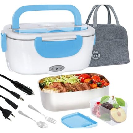Scaldavivande Elettrico Portatile 1.5L 220V | Lunch Box Inox con Borsa Termica