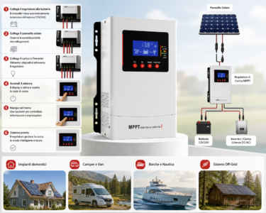 Regolatore Solare MPPT 60A 12-48V | Inverter 800–3200W con Controllo WiFi Regolatore Solare MPPT 60A 12-48V | Inverter 800–3200W con Controllo WiFi