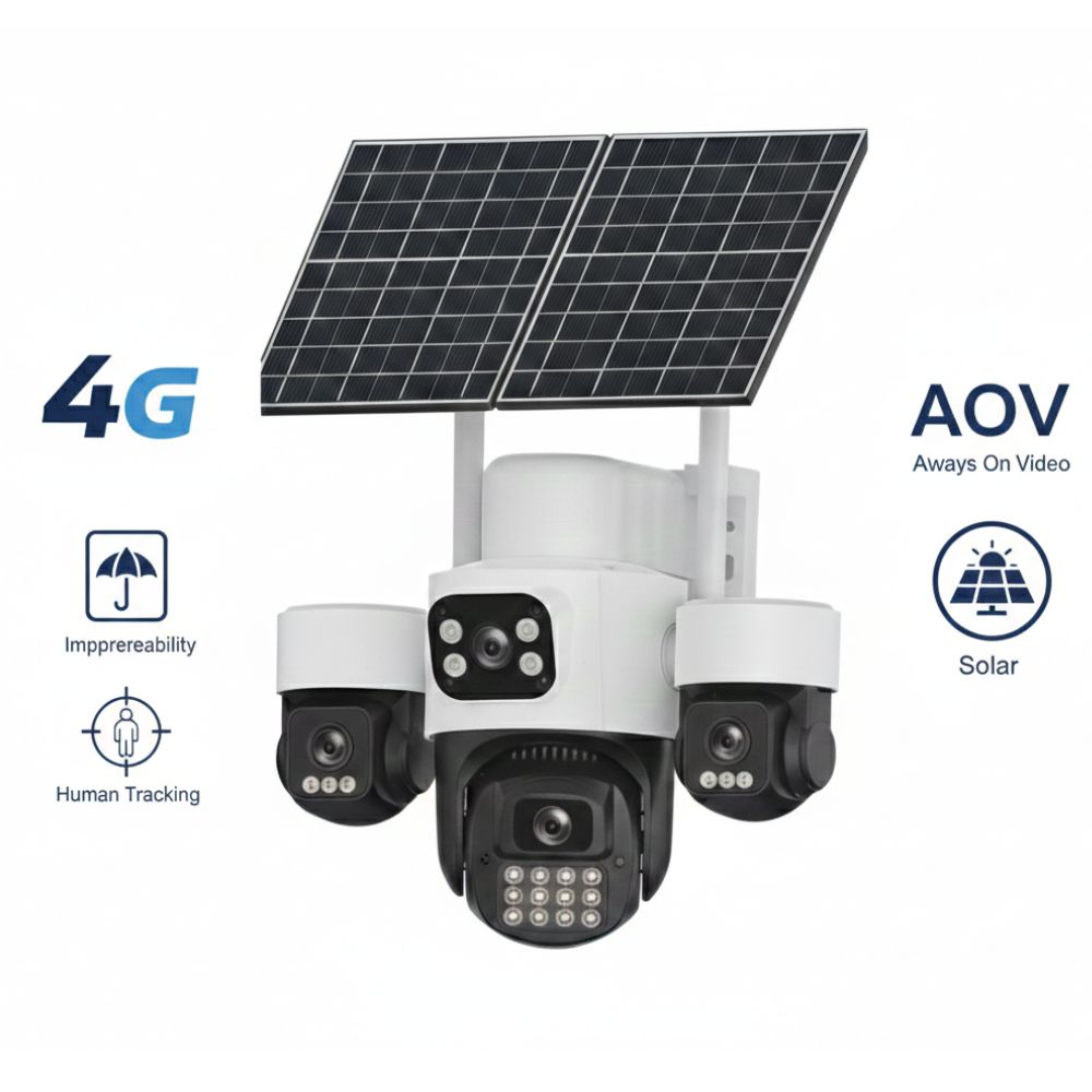 Telecamera Videosorveglianza Quadruple Vision 4G Solare Telecamera Videosorveglianza Quadruple Vision 4G Solare
