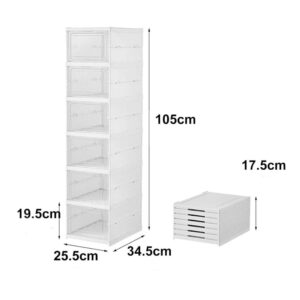 Scarpiera 6 Ripiani Pieghevole a Soffietto Impilabile con Sportello Salvaspazio Scarpiera 6 Ripiani Pieghevole a Soffietto Impilabile con Sportello Salvaspazio