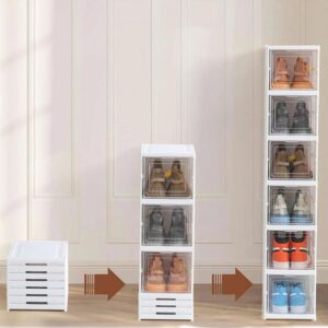 Scarpiera 6 Ripiani Pieghevole a Soffietto Impilabile con Sportello Salvaspazio Scarpiera 6 Ripiani Pieghevole a Soffietto Impilabile con Sportello Salvaspazio