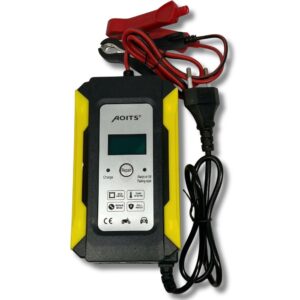 Caricabatterie 12V 10A per Batterie Gel e Litio | Display Digitale con Pinze Caricabatterie 12V 10A per Batterie Gel e Litio | Display Digitale con Pinze