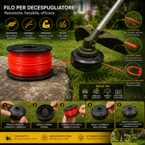 Filo Decespugliatore Nylon Ø 4.0mm 100m | Bobina Tonda Professionale Filo Decespugliatore Nylon Ø 4.0mm 100m | Bobina Tonda Professionale