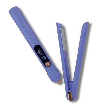 Mini piastra capelli portatile 2 in 1 con rivestimento in ceramica e temperature regolabili. Ideale per viaggio e ritocchi veloci.