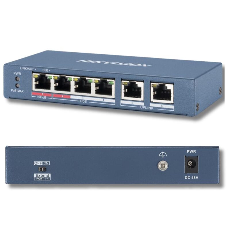 Pezzellashop Offerte Online Su Elettronica, Casa e Fai Da Te Switch-PoE-Hikvision-4-Porte-10-100-Mbp