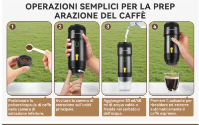 Macchina Espresso Portatile 3in1 20 Bar USB | Capsule e Caffè Macinato Macchina Espresso Portatile 3in1 20 Bar USB | Capsule e Caffè Macinato
