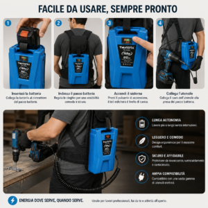 Batteria a Zaino 168VF 20Ah per Elettroutensili | Con Caricatore Batteria a Zaino 168VF 20Ah per Elettroutensili | Con Caricatore