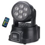 Testa Mobile Luci 7 LED RGB Rotante Proiettore Effetto Disco Eventi