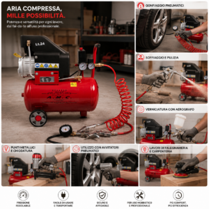 Compressore Aria 24lt 8Bar Elettrico Coassiale 2Hp Compressore Aria 24lt 8Bar Elettrico Coassiale 2Hp