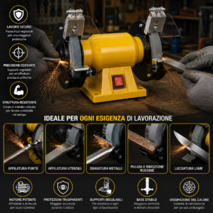 Smerigliatrice Mola Da Banco Dual Motor 220V 120W Smerigliatrice Mola Da Banco Dual Motor 220V 120W