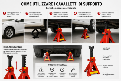 Cavalletti Auto Moto 3 Ton Supporto Sollevatore Regolabile - 2 Pezzi Cavalletti Auto Moto 3 Ton Supporto Sollevatore Regolabile - 2 Pezzi