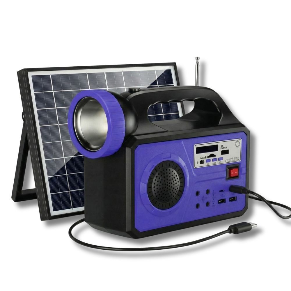 57-211.jpg Generatore solare compatto Jortan 5000mAh | con torcia 5W Sistema LED Radio FM