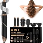 Set Asciugacapelli 6 In 1 Con Spazzola Ad Aria Calda E Accessori Per Styling