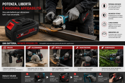 Batteria Litio 21V 4.0Ah per Elettroutensili Cordless Batteria Litio 21V 4.0Ah per Elettroutensili Cordless