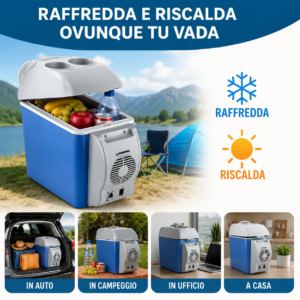 Mini Frigo Portatile 7,5L Auto/Camper 12V Caldo e Freddo Mini Frigo Portatile 7,5L Auto/Camper 12V Caldo e Freddo