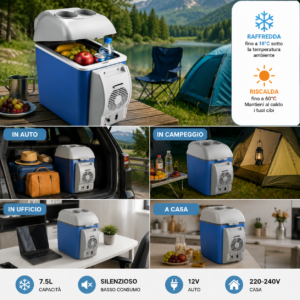 Mini Frigo Portatile 7,5L Auto/Camper 12V Caldo e Freddo Mini Frigo Portatile 7,5L Auto/Camper 12V Caldo e Freddo