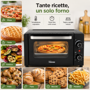 Fornetto Elettrico Tristar Compatto 800W 10L | Cottura Rapida e Temperatura Regolabile Fornetto Elettrico Tristar Compatto 800W 10L | Cottura Rapida e Temperatura Regolabile