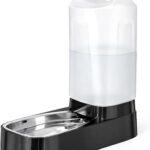 Distributore Acqua 9L Antischizzo per Cani Gatti Ciotola Inox