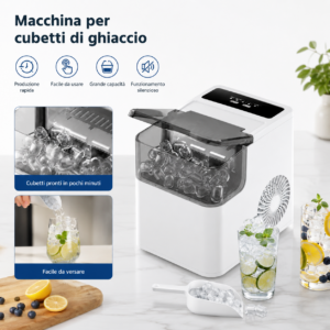 Macchina per Ghiaccio 12Kg/24H Portatile da Bancone Casa Ufficio Macchina per Ghiaccio 12Kg/24H Portatile da Bancone Casa Ufficio