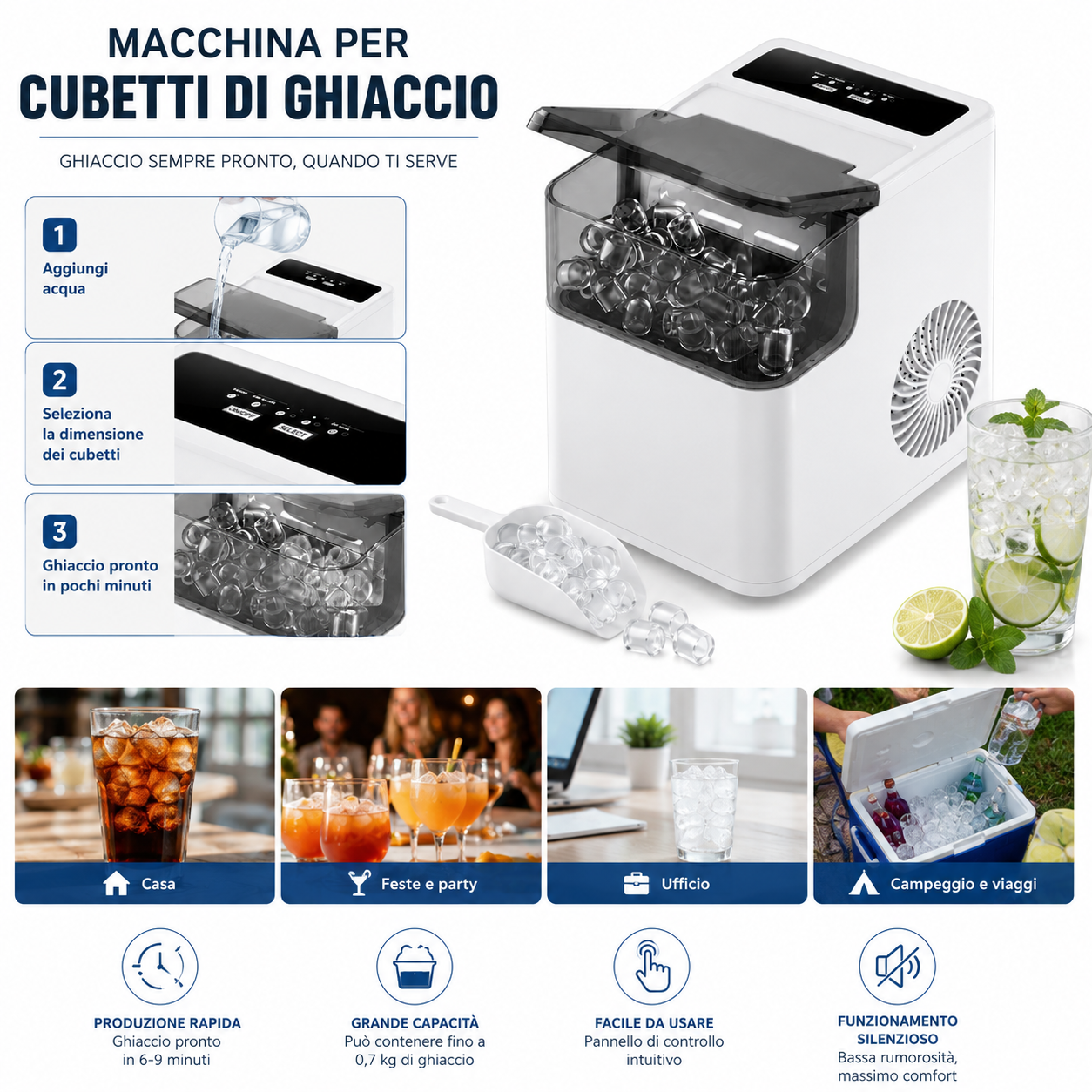 ChatGPT Image 10 giu 2026, 12_38_19 Macchina per Ghiaccio 12Kg/24H Portatile da Bancone Casa Ufficio