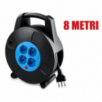 Avvolgicavo Prolunga Corrente 220W 8m 4 Prese Schuko