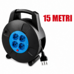 Avvolgicavo Prolunga 220W 15m 4 Prese Schuko