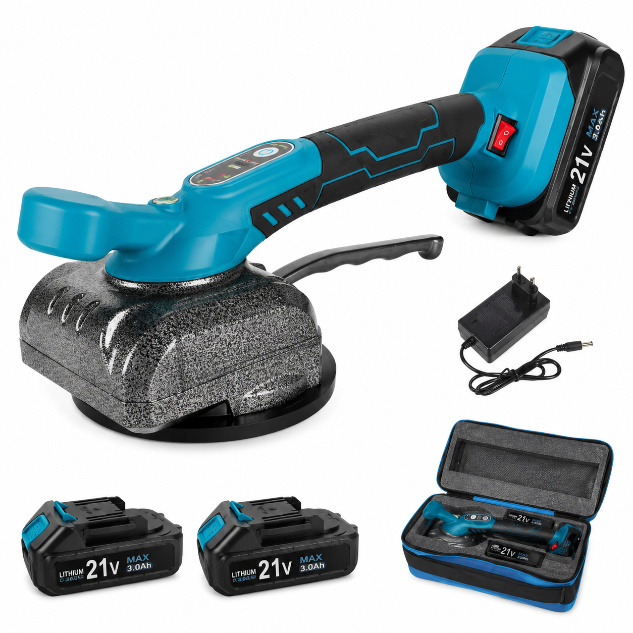Ventosa vibrante batteria 5 velocità 100 kg per piastrelle ceramiche Ventosa Vibrante a Batteria 100Kg 5 Velocità per Piastrelle