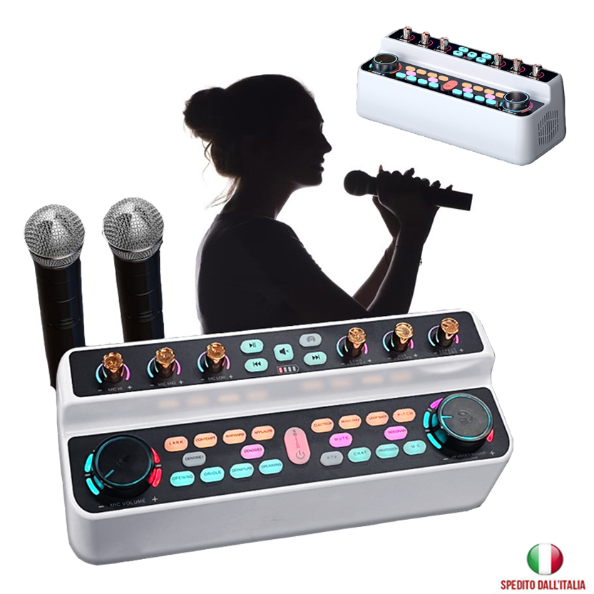 00OK-37-2.jpg Karaoke Portatile Bluetooth Con Cassa E 2 Microfoni