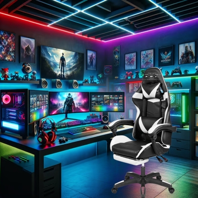 28120252812025SEDIA-GAMING-SPIA2.jpeg Sedia Gaming Reclinabile Girevole Ergonomica con Braccioli - AMC
