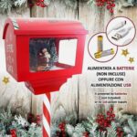 Cassetta Postale Babbo Natale 150cm con LED, Musica e Movimento Neve