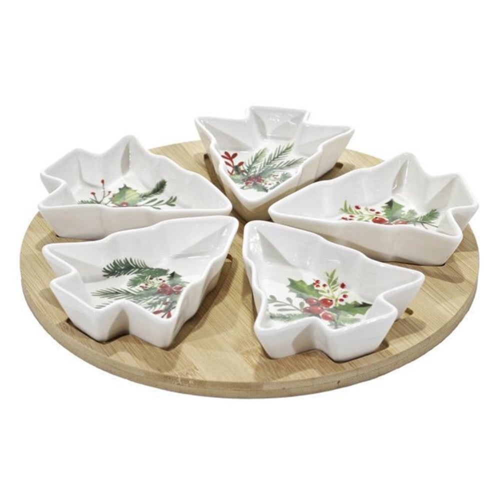 antipastiera-con-vassoio-base-in-bambu-5-ciotole-in-stoneware-a-forma-di-albero-di-natale.jpg Antipastiera Con Vassoio In Bambù 5 Ciotole Stoneware Natale