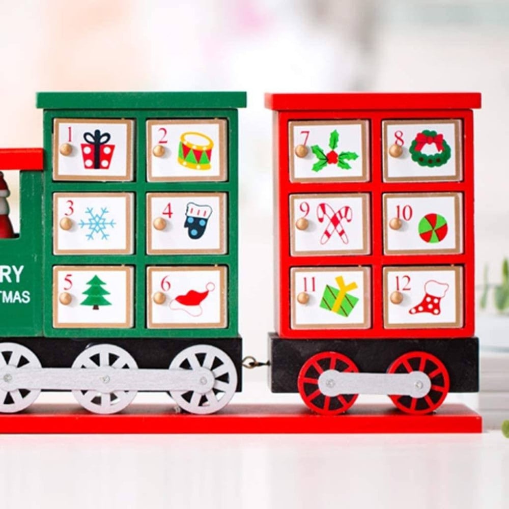 calendario-avvento-trenino-di-natale-in-legno-24-cassetti-decorazioni-natalizie-1.jpg Calendario dell'Avvento a forma di Trenino Legno 24 Cassetti Natale