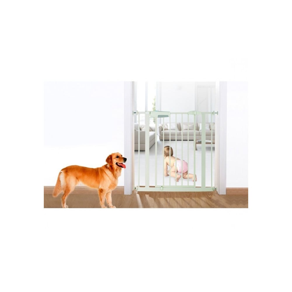 cancello-con-bloccaggio-a-pressione-per-bambini-e-animali-domestici.jpg Cancello Sicurezza Bambini Animali A Pressione No Fori Scale 75-86 cm