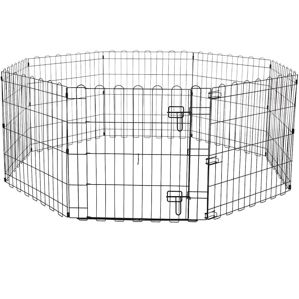 recinzione-in-metallo-per-cani-pieghevole-per-esercizio-1524-x-1524-x-609-cm.jpg Recinto Pieghevole Per Cani In Metallo 8 Pannelli 152x152x60cm