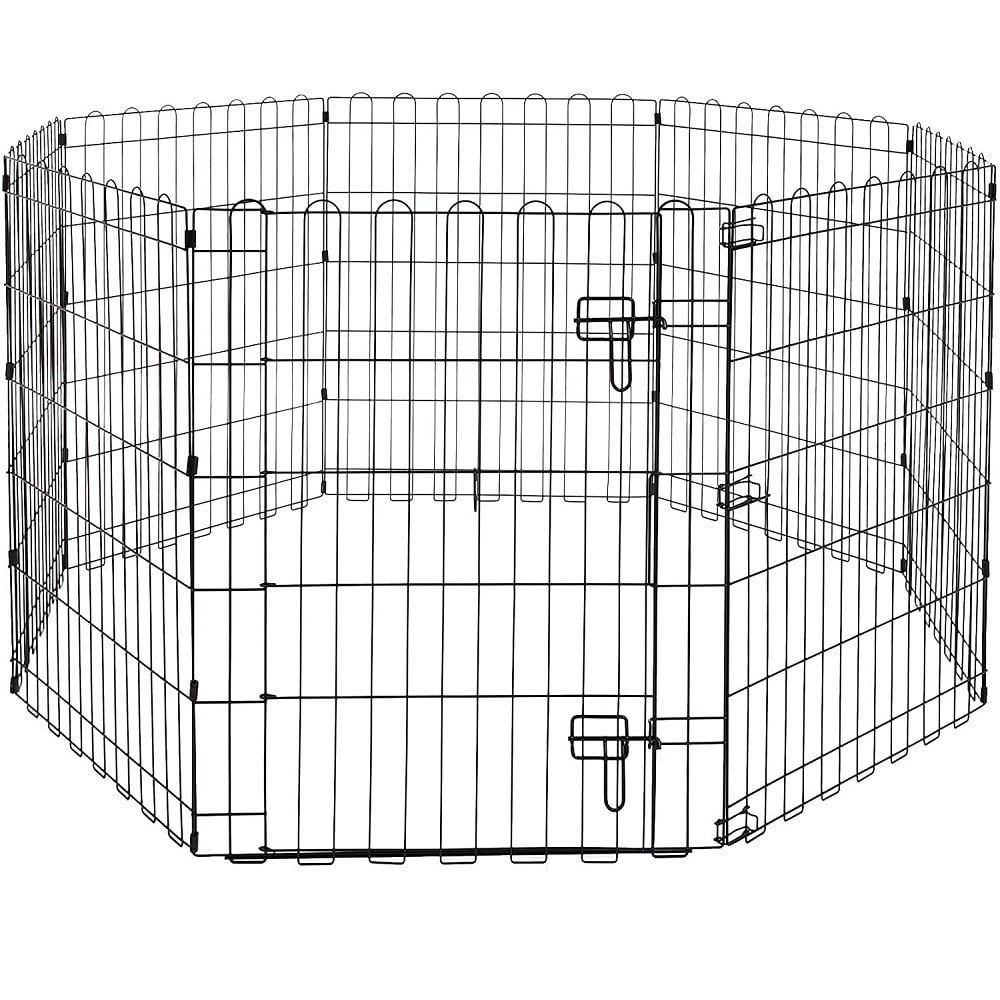 recinzione-in-metallo-per-cani-pieghevole-per-esercizio-1524-x-1524-x-762-cm.jpg Recinto Metallo Per Cani E Cuccioli 8 Pannelli 152x152x76cm